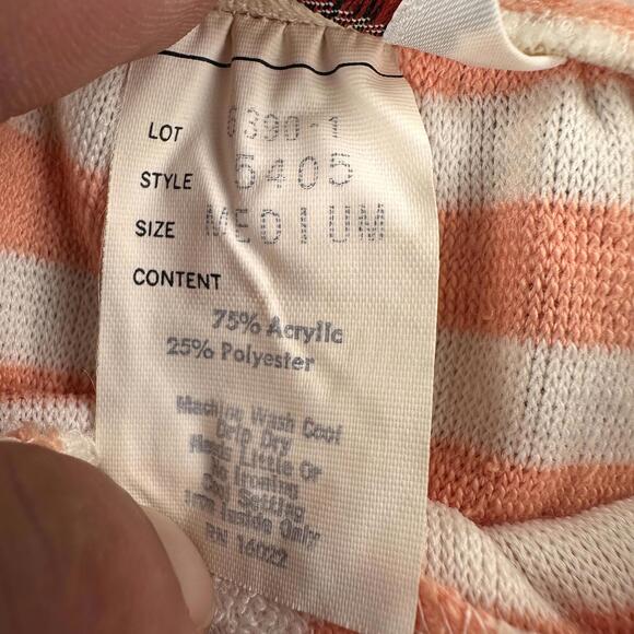VTG Sundress Medium Orange White Striped Terry Cloth A Line Square Neck Maxi NWT - Picture 4 of 9